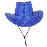 Darrahopens Men's Fashion > Hats & Caps Sequin Cowboy Hat Glitter Cap Western Trilby Shiny Cowgirl Dress Up Party Wear, Royal Blue