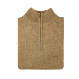 Darrahopens Men's Fashion > Knitwear & Sweaters 100% SHETLAND WOOL Half Zip Up Knit JUMPER Pullover Mens Sweater Knitted - Nutmeg (23) - 4XL