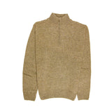Darrahopens Men's Fashion > Knitwear & Sweaters 100% SHETLAND WOOL Half Zip Up Knit JUMPER Pullover Mens Sweater Knitted - Nutmeg (23) - 4XL
