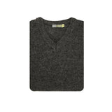 Darrahopens Men's Fashion > Knitwear & Sweaters 100% Shetland Wool V Neck Knit Jumper Pullover Mens Sweater Knitted - Charcoal (29) - 5XL