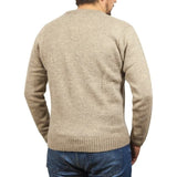 Darrahopens Men's Fashion > Knitwear & Sweaters 100% Shetland Wool V Neck Knit Jumper Pullover Mens Sweater Knitted - Oat Marle (03) - 5XL