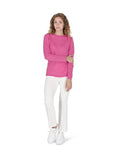 Darrahopens Men's Fashion > Knitwear & Sweaters Crown of Edinburgh Cashmere Women's Cashmere Boatneck Sweater in Fuchsia - M