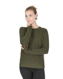 Darrahopens Men's Fashion > Knitwear & Sweaters Crown of Edinburgh Cashmere Women's Cashmere Womens Round Neck Sweater in Khaki - 38 EU