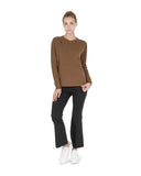 Darrahopens Men's Fashion > Knitwear & Sweaters Crown of Edinburgh Cashmere Women's Round Neck Cashmere Sweater in Light brown - 44 EU