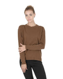 Darrahopens Men's Fashion > Knitwear & Sweaters Crown of Edinburgh Cashmere Women's Round Neck Cashmere Sweater in Light brown - 44 EU