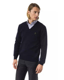 Darrahopens Men's Fashion > Knitwear & Sweaters Embroidered V-neck Sweater in Extrafine Merino Wool M Men