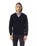 Darrahopens Men's Fashion > Knitwear & Sweaters Embroidered V-neck Sweater in Extrafine Merino Wool XS Men