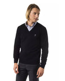 Darrahopens Men's Fashion > Knitwear & Sweaters Embroidered V-neck Sweater in Extrafine Wool Merinos XS Men