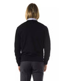 Darrahopens Men's Fashion > Knitwear & Sweaters Embroidered V-neck Sweater in Extrafine Wool Merinos XS Men