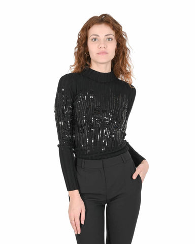 Darrahopens Men's Fashion > Knitwear & Sweaters Hugo Boss Women's Black Cotton Blend Sweater with Silk Detail in Black - S