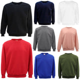 Darrahopens Men's Fashion > Knitwear & Sweaters New Adult Unisex Plain Pullover Fleece Jumper Mens Long Sleeve Crew Neck Sweater, Wash Pink, XL