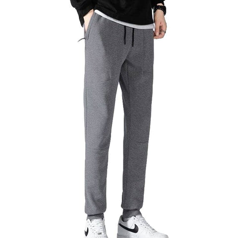 Darrahopens Men's Fashion > Pants & Chinos Men's Fleece Slim Trackpant Sport Joggers w Zipped Pockets Gym Casucal Trousers, Dark Grey, XS