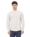 Darrahopens Men's Fashion > Shirts Mandarin Collar Regular Fit Shirt with Button Closure L Men