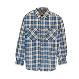 Darrahopens Men's Fashion > Shirts Mens Flannelette Long Sleeve Shirt 100% Cotton Check - Full Placket - Spanish Blue - 4XL