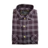 Darrahopens Men's Fashion > Shirts Mens Flannelette Shirt 100% Cotton Check Authentic Flannel Long Sleeve Vintage - Burgundy - S