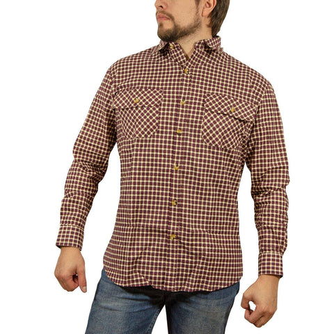 Darrahopens Men's Fashion > Shirts Mens FLANNELETTE SHIRT Check 100% COTTON Flannel Vintage Long Sleeve - 97 (Full Placket) - M
