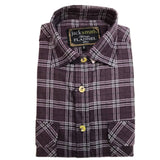 Darrahopens Men's Fashion > Shirts Mens Half Placket Flannelette Long Sleeve Pullover Shirt 100% Cotton Check Authentic Flannel  - Burgundy - S