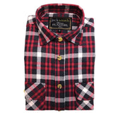 Darrahopens Men's Fashion > Shirts Mens Half Placket Flannelette Long Sleeve Pullover Shirt 100% Cotton Check Authentic Flannel  - Burgundy - S