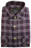 Darrahopens Men's Fashion > Shirts Mens Half Placket Flannelette Long Sleeve Pullover Shirt 100% Cotton Check Authentic Flannel  - Burgundy - S