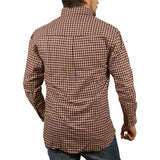 Darrahopens Men's Fashion > Shirts Mens Long Sleeve Flannelette Shirt 100% Cotton Flannel - Burgundy Check - S