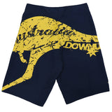 Darrahopens Men's Fashion > Shorts Men's Adult Board Shorts Australia Day Kangaroo Down Under Souvenir Beach Wear, Navy/Yellow, L