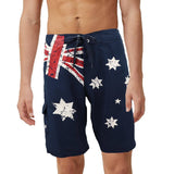 Darrahopens Men's Fashion > Shorts Men's Adult Board Shorts Australian Flag Australia Day Souvenir Navy Beach Wear, Navy, S