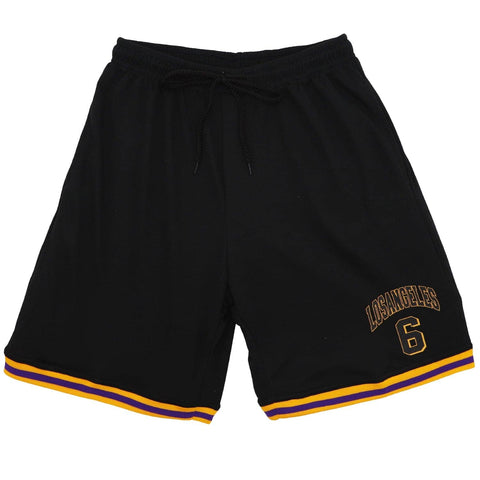 Darrahopens Men's Fashion > Shorts Men's Basketball Sports Shorts Gym Jogging Swim Board Boxing Sweat Casual Pants, Black - Los Angeles 6, L