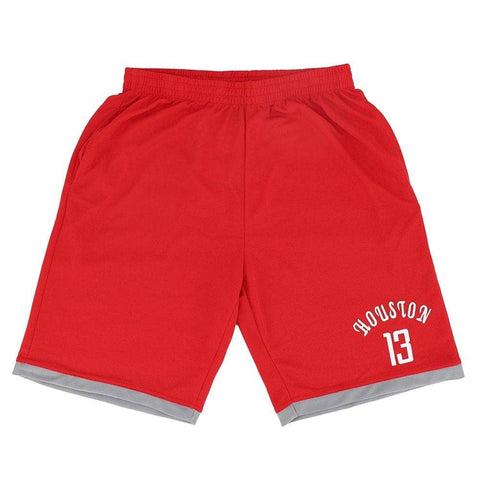 Darrahopens Men's Fashion > Shorts Men's Basketball Sports Shorts Gym Jogging Swim Board Boxing Sweat Casual Pants, Red - Houston 13, S
