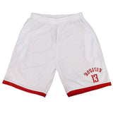 Darrahopens Men's Fashion > Shorts Men's Basketball Sports Shorts Gym Jogging Swim Board Boxing Sweat Casual Pants, White - Houston 13, 2XL