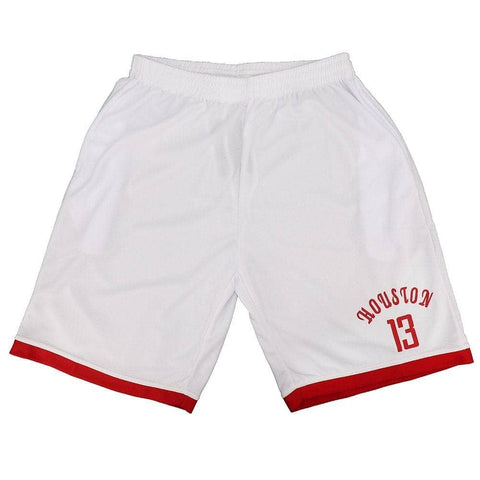 Darrahopens Men's Fashion > Shorts Men's Basketball Sports Shorts Gym Jogging Swim Board Boxing Sweat Casual Pants, White - Houston 13, XL
