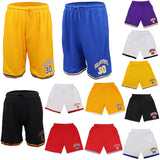 Darrahopens Men's Fashion > Shorts Men's Basketball Sports Shorts Gym Jogging Swim Board Boxing Sweat Casual Pants, Yellow - Los Angeles 6, S