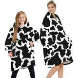 Darrahopens Men's Fashion > Sleepwear Oversized Soft Pullover Plain Hoodie Warm Fleece Blanket Plush Winter Sweatshirt, Cow Spots, Adult