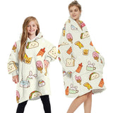 Darrahopens Men's Fashion > Sleepwear Oversized Soft Pullover Plain Hoodie Warm Fleece Blanket Plush Winter Sweatshirt, Food, Adult