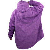 Darrahopens Men's Fashion > Sleepwear Oversized Soft Pullover Plain Hoodie Warm Fleece Blanket Plush Winter Sweatshirt, Purple Tie-Dye, Adult