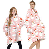 Darrahopens Men's Fashion > Sleepwear Oversized Soft Pullover Plain Hoodie Warm Fleece Blanket Plush Winter Sweatshirt, Santa (Pink), Adult