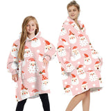 Darrahopens Men's Fashion > Sleepwear Oversized Soft Pullover Plain Hoodie Warm Fleece Blanket Plush Winter Sweatshirt, Santa (Pink), Adult