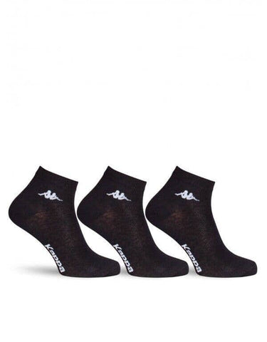 Darrahopens Men's Fashion > Socks Kappa Mens Ankle Socks - Black - 1 Pack of 3 - EU 39-41