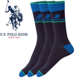 Darrahopens Men's Fashion > Socks Livergy Mens Crew Socks - Navy/Green - 1 Pack of 3 - EU 43-46