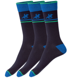 Darrahopens Men's Fashion > Socks Livergy Mens Crew Socks - Navy/Green - 1 Pack of 3 - EU 43-46
