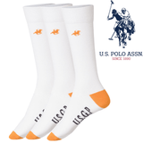 Darrahopens Men's Fashion > Socks Livergy Mens Crew Socks - White/Orange- 1 Pack of 3 - EU 43-46