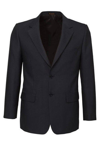 Darrahopens Men's Fashion > Suits & Tuxedos Mens Single Breasted 2 Button Suit Jacket Work Business - Pin Striped - Charcoal - 102