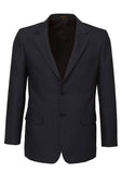 Darrahopens Men's Fashion > Suits & Tuxedos Mens Single Breasted 2 Button Suit Jacket Work Business - Pin Striped - Charcoal - 132