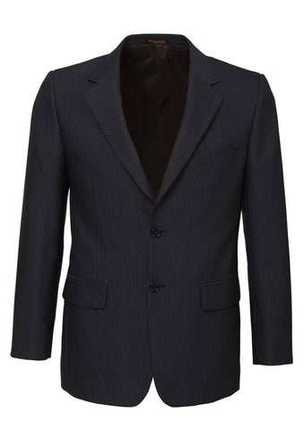 Darrahopens Men's Fashion > Suits & Tuxedos Mens Single Breasted 2 Button Suit Jacket Work Business - Pin Striped - Charcoal - 132