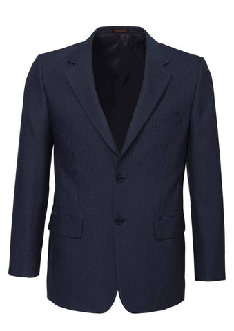 Darrahopens Men's Fashion > Suits & Tuxedos Mens Single Breasted 2 Button Suit Jacket Work Business - Pin Striped - Navy - 107