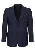 Darrahopens Men's Fashion > Suits & Tuxedos Mens Single Breasted 2 Button Suit Jacket Work Business - Pin Striped - Navy - 132