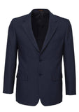 Darrahopens Men's Fashion > Suits & Tuxedos Mens Single Breasted 2 Button Suit Jacket Work Business - Pin Striped - Navy - 97