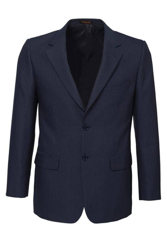Darrahopens Men's Fashion > Suits & Tuxedos Mens Single Breasted 2 Button Suit Jacket Work Business - Pin Striped - Navy - 97