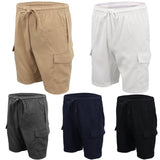 Darrahopens Men's Fashion > Sweats & Trackpants Men's Cargo Shorts 4 Pockets Cascual Work Trousers Active Pants Elastic Waist, Navy, XS
