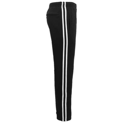 Darrahopens Men's Fashion > Sweats & Trackpants Men's Fleece Casual Sports Track Pants w Zip Pocket Striped Sweat Trousers S-6XL, Black, 5XL