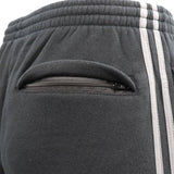 Darrahopens Men's Fashion > Sweats & Trackpants Men's Fleece Casual Sports Track Pants w Zip Pocket Striped Sweat Trousers S-6XL, Black w Grey Stripes, XL